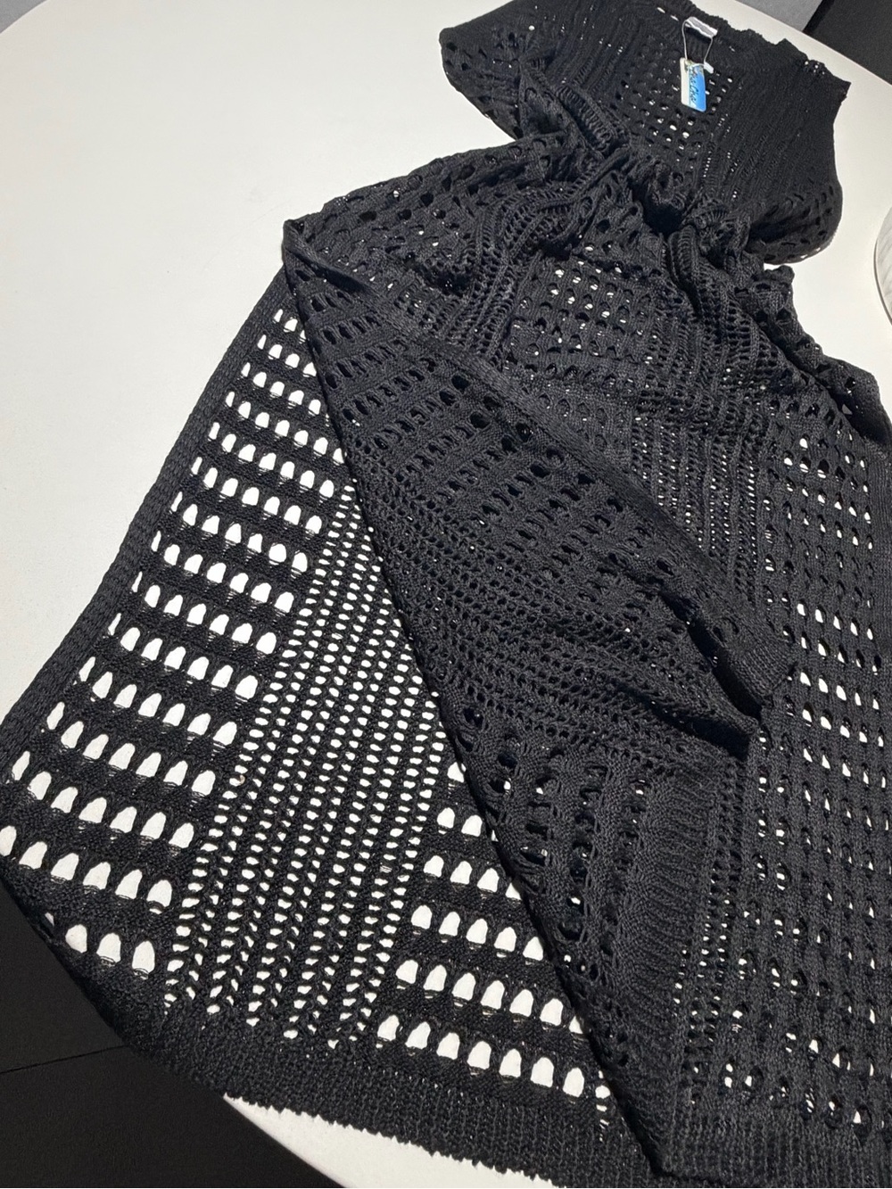 NWT Cha Cha Vente Black Crochet Knit Cover Up Dress - Plus Size 1X - Picture 4 of 12